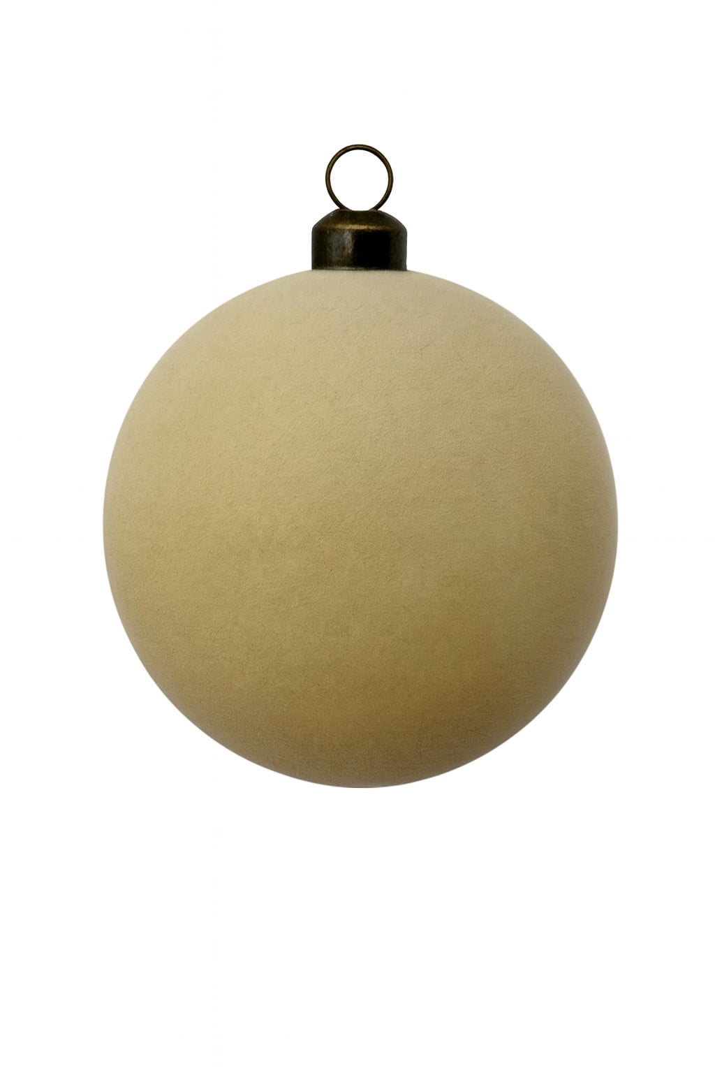 10 Count Tan Flocked Christmas Ornaments, 4.3 in, by My Texas House