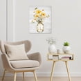 thumbnail image 2 of Yellow Floral Wall Art Country Wildflower and Butterfly in Vase Wall Art Bedroom Grey Rustic Wooden Boards Canvas Art Wall Decor for Living Room Bathroom Bedroom Office Decor,10L X 8W Inches, 2 of 6