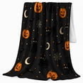 thumbnail image 2 of Playful Black Cats Pumpkins Halloween Pattern, Playful Pet Portrait Pattern, Warm Flannel Blanket for Living Room and Bedroom, Cat Lovers Halloween Gift, Pet Lover Home Decor, 2 of 9