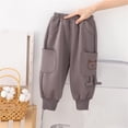 thumbnail image 2 of VERUGU Kids Fall Winter Pants Solid Print Warm Buttocks Pants for Boys and Girls Full Length Pants Dark Gray 1 Years, 2 of 4