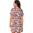 thumbnail image 2 of Bixox Rocket Pattern Pattern Women's Nightgown, Soft & Breathable Sleepwear, Round Neck Knee-Length Pajama Dress,Loungewear for Home & Sleep, 2 of 7