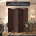 thumbnail image 2 of Red Lantern 7 ft. Tall Woven Fiber Folding Screen - Dark Mocha - 4 Panel, 2 of 6