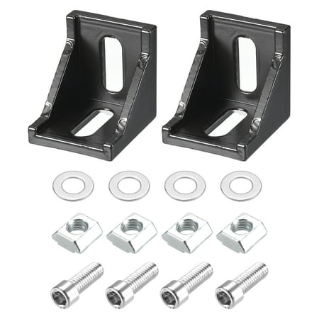 

2Sets 4040 Inside Corner Bracket Gusset Mount Kits 38x38x35mm (Black)