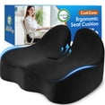 thumbnail image 1 of Cojín de asiento CushZone Memory Foam, tamaño XL, negro, 1 of 7