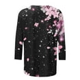 thumbnail image 4 of Tauxra Casual Top for Women with 3/4 Sleeves and Floral Print, Loose Fit Round Neck Shirt for Spring and Summer Daily Wear, 4 of 5