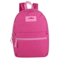 thumbnail image 2 of Basic Classic Solid Color Backpack with Front Zipper Accessory Pocket, Dual Zipper Closure & Padded Shoulder Straps for Work, School, Office, Gym, Sports, Travel, Commute & Recreation in Magenta Pink, 2 of 7
