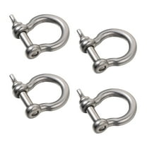 COMPUKAS D-Shaped Shackle 4Pcs Small Stainless Shackles 3.00X3.00X0.90in Hauling