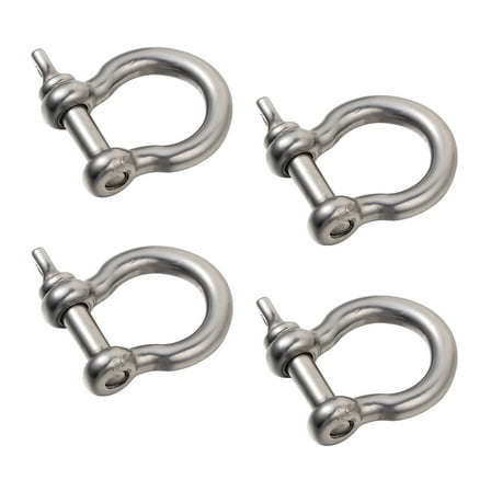 BESTOYARD 4Pack Stainless Steel Shackles D Shaped for Construction and Recovery