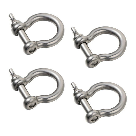 BESTOYARD 4Pack Stainless Steel Shackles D Shaped for Construction and Recovery