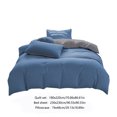 thumbnail image 3 of Summercome Duvet Cover Twin Size, 3 Pieces Soft Microfiber Duvet Cover Set, Washed Cotton Bedding Set Cover, All Season Beding Set, Include 1 Duvet Cover with Zipper, 1 Flat Sheet, 2 Pillowcases, Blue, 3 of 9