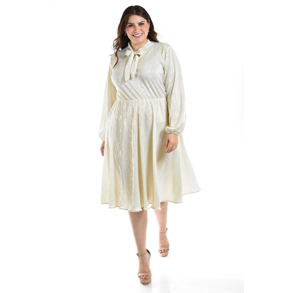 Vestido plisado Roman Fashion Tallas Extras 4322 Blanco 42