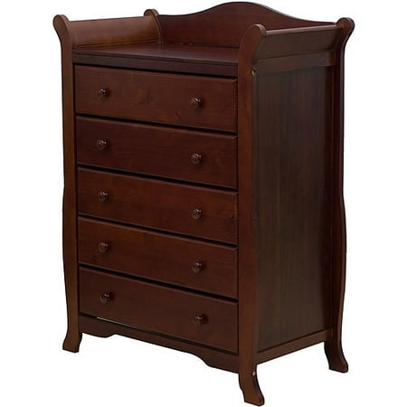 Dream On Me, Alissa, 5 Drawer Sleigh Chest in Light Espresso