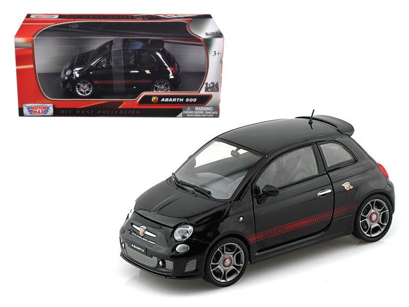 Fiat ABARTH 500 1:24 scale diecast model metal die cast toy car black white 