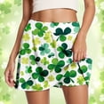 thumbnail image 2 of DHFJKG Womens Athletic Skorts For Running Tennis Clover Print Workout Mini Skirt With Built In Shorts Comfortable Activewear Trendy Skirt, 2 of 7