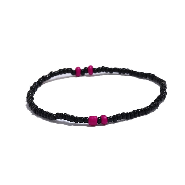 Minnieouse Tobillera con cuentas de arroz, tobilleras creativas simples que no destiñen, cadenas bohemias multiusos, tobilleras elegantes para Type1 NO1