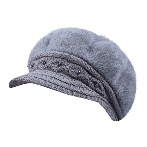 Hats for women Wool Knitted Warm Basin Hat Padded Cotton Winter Cap