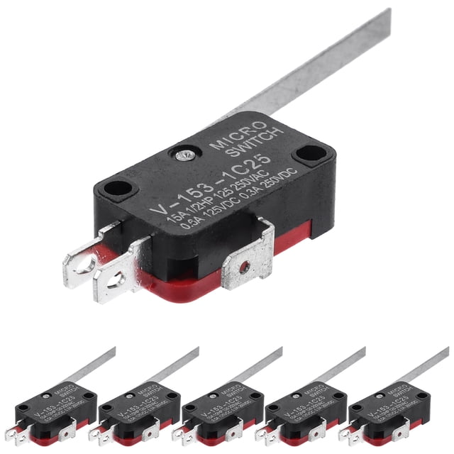 EeaseCA 6 PCS Limit Switches Waterproof Momentary Push Button Switch 2 Long Hinge Lever Micro Switches
