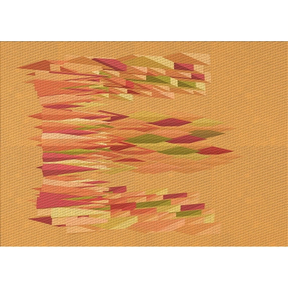 Ahgly Company Indoor Rectangle Patterned Neon Orange Area Rugs, 5' x 7'