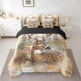 thumbnail image 2 of Homewish Deer Moose Animal Bedding Comforter Set 7 Pieces for Adult, Rustic Jungle Wildlife Full Bedding Set, Artwork Watercolor Reversible Fitted Sheet Flat Sheet, Breathable Home Decor, 2 of 7