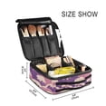 thumbnail image 3 of FORMRS Travel Makeup Bag Large Capacity Train Case Cosmetic Organizer with Adjustable Dividers, Purple Wave Pattern, 3 of 8