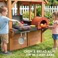 thumbnail image 3 of Outdoor Playhouse, Kids Playhouse with Play Kitchen, Kids Wooden Playhouse with Grill Oven, Bread Oven, Toddler Playhouse with Door, Windows, Doorbell for Kids Outdoor, Play House for Kids Ages 3+, 3 of 9