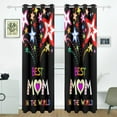 thumbnail image 2 of Coolnut Best Mom in The World Thermal Insulated Blackout Grommet Printed Window Curtain - 84x55 in - 100% Polyester 2 Panels, 2 of 6