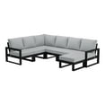 thumbnail image 6 of WestinTrends Montara 7-Piece Outdoor Modular L-Shaped Corner Patio Sectional Sofa Set, Black/Light Gray, 6 of 15