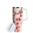 thumbnail image 2 of JSTEL Cherry Blossom Pink Flower 30 oz Tumbler Stainless Steel Water Bottle Vacuum Insulated Cup with Straw Lid & Handle For Travel Car Cup Holder, 2 of 8