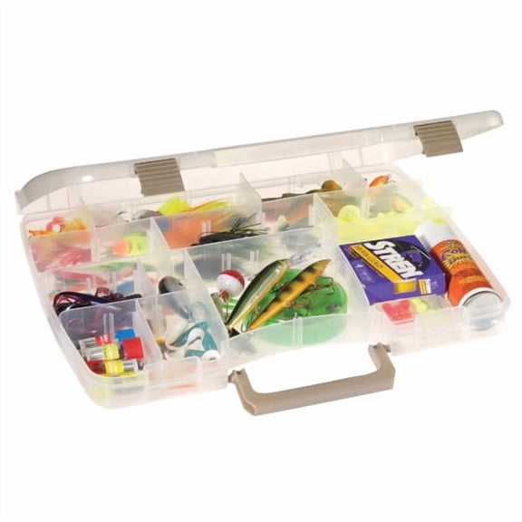 Plano Synergy Large Connectible Fishing Tackle Box, Brown / Clear