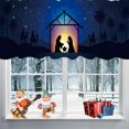 thumbnail image 2 of 54x18 Inches Nativity Scene Christmas Eve Window Treatment Valance Birth of Jesus Star of Bethlehem Shabby Manger Kitchen Bathroom Living Room Decorations Polyester Rod Pocket, 2 of 6