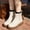 Beige, variant on Girls Platforms Ankle Boots Solid Leather Chelsea Booties Cuff Chunky Heel Lug Sole Winter Non Slip Waterproof Non Slip Comfort Dress Shoes Beige 5-5.5Years