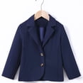 thumbnail image 4 of Ticikt Boys Girls Solid Casual Blazer, Lapel Button Long Sleeve Suit Jacket, Kids Formal Dress Outerwear,Navy, 4 of 6