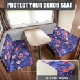 thumbnail image 2 of Kuiaobaty Floral Leaf Purple Pattern Washable RV Dinette Cushions Covers for RV Camper Furniture Protector with Car Bench 1 Backrest Covers & 1 Bench Covers Home & Kitchen, 2 of 7