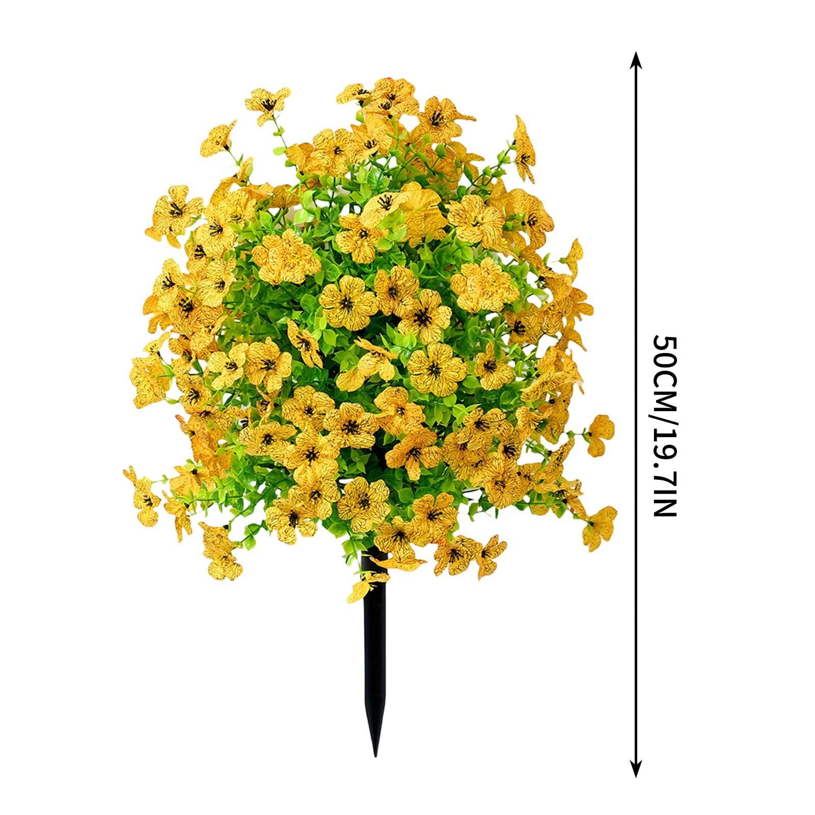 Artificial Flowers Outdoor, Violet Faux Flowers Plastic Stake, Garden Decorations for Patio, Fake Plants for Outside Yard