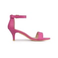 thumbnail image 3 of BLISSFUL STEP Women's Shoes Kitten Heel Ankle Strap Open Toe Sandals Hot Pink 7.5, 3 of 7