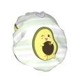 thumbnail image 2 of Balery Avocado Of A Hear Shower Caps, Double Layer Waterproof Shower Cap, Double Layers Reusable Shower Cap With Soft Comfortable For Long Thick Hair Soft Bath Shower Hair Caps, 2 of 9