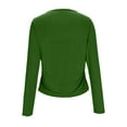 thumbnail image 5 of UTSJKR Womens T Shirts Long Sleeve V Neck Basic Tee Casual Loose Fit Soft Spring Tops Outfits 2026&nbsp;Undershirts Green XL, 5 of 9