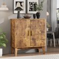 thumbnail image 7 of FANRAL 30" Wide Fluted Sideboard Buffet Cabinet with 2 Doors,Adjustable Shelves,X-Shaped Base Mid Century Modern Storage for Kitchen Living Room Dining Room,Brown Storage Cabinet, 7 of 7