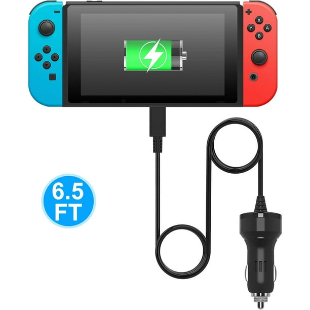 Chargeur de voiture pour Nintendo Switch et Switch Lite, adaptateur de  chargeur de voiture haute vitesse FYOUNG pour Nintendo Switch (6,6 FT USB 
