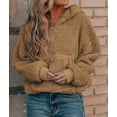 thumbnail image 2 of Mujeres de manga larga Sherpa Fleece Hoodies Casual Zip Up Fuzzy Coat Pullover Sudadera Crop Tops Sudadera con capucha con bolsillos Zhivalor WMZY-838-14, 2 of 5