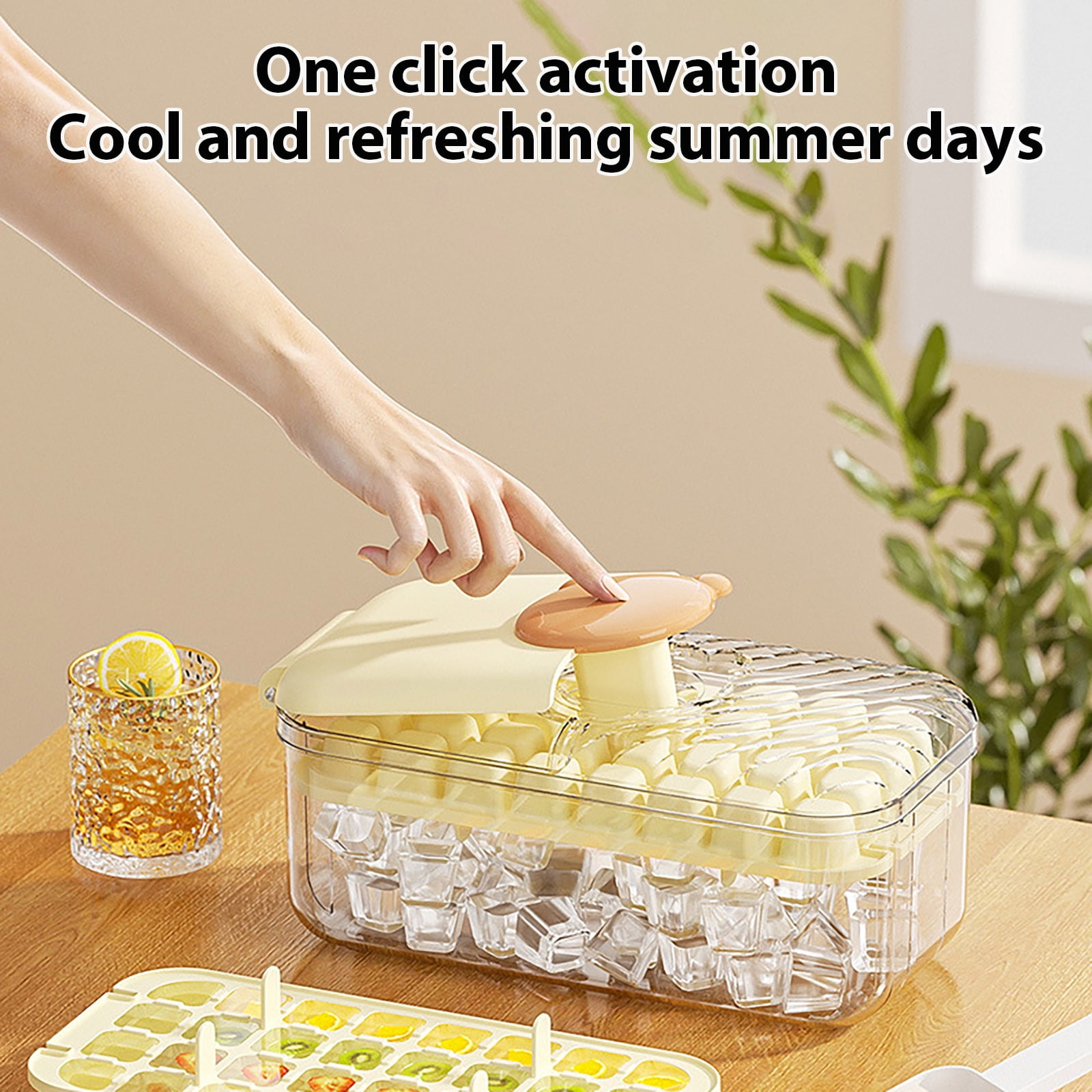 Ice Maker Machine with Storage Box and Shovel for Household Use, Food-Grade Large Capacity Press-Type Ice Block Maker