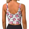 thumbnail image 3 of Haiem Rose Flowers Pattern Womens Sports Bra - U Neck Padded Low Impact Yoga Bra Workout Crop Top Gym Moisture-Wicking Workout Vest -Medium, 3 of 9