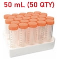 thumbnail image 3 of Centrifuge Tubes Conical-Bottom Flat, PP, 50 mL, Non-Sterile, Cap Color: Red (Qty. 50) by Sponix BioRx, 3 of 5