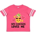 thumbnail image 3 of Inktastic My Cousin Loves Me Pineapple Girls Toddler T-Shirt, 3 of 5