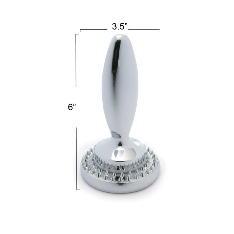 3.5 in. Chrome Plated Dishwasher Safe Meat Tenderizer 3.5 in. Chrome Plated Dishwasher Safe Meat Tenderizer