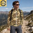 thumbnail image 3 of Havenx Upf 50+ Fishing Jackets for Men Camo Long Sleeve Full Zip Coat Thumbhole Hooded Hoodie Jacket Fishing Casual Summer Lightweight Hiking Blouse,Earthy Yellow M, 3 of 7