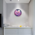 thumbnail image 3 of Round Clock Wall Clock Decorative Clock 11.9" Sizes Clock Pink Planet with Clouds, 3 of 9