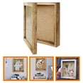 thumbnail image 1 of OULII 1 Ensemble Boîte d'Exposition en Bois Beige pour Spécimens pour Cadre d'Exposition de Spécimens Utilisation Simple, 1 of 8