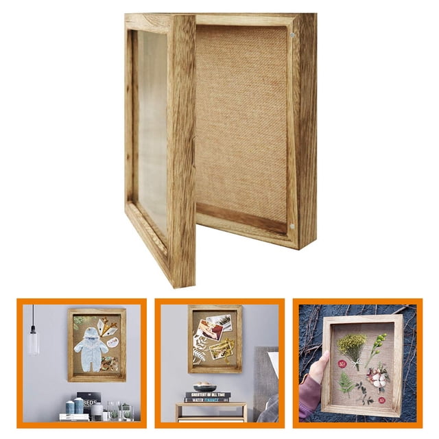 OULII 1 Ensemble Boîte d'Exposition en Bois Beige pour Spécimens pour Cadre d'Exposition de Spécimens Utilisation Simple
