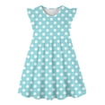 thumbnail image 4 of Wdgfv Robe Vintage Fille Années 50 Rétro Tournoyante Robe d'Occasion Spéciale Taille 6-14 Sans Manches Robe Enfant Bleu Clair 7T/120, 4 of 4